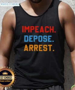 Stylish 'Cute Impeach Depose Arrest' tank top for political activism and casual wear, featuring bold graphic design.