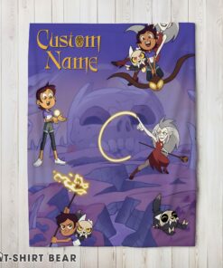 Cute Luz Noceda With King And Eda Clawthorne The Owl House Blanket Fleece Customized Blanket