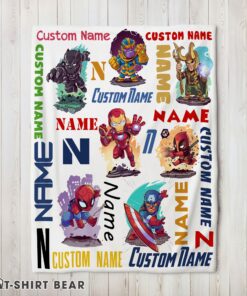 Cute Marvel Chibi Heroes And Villains Blanket Fleece Customized Blanket