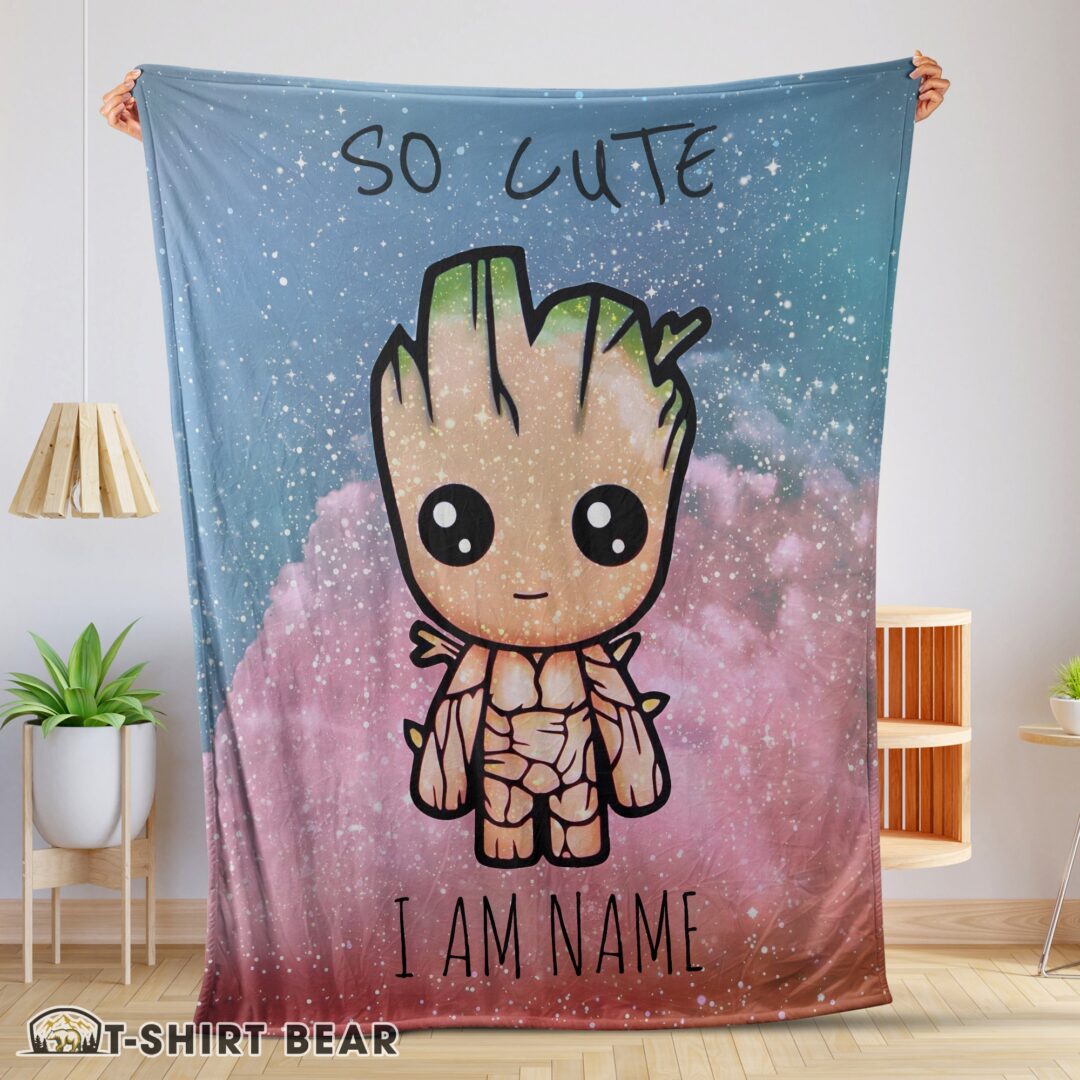 Cute Marvel SuperHero Baby Groot and Friends Birthday Cute Blanket Fleece Customized Blanket-mk-01