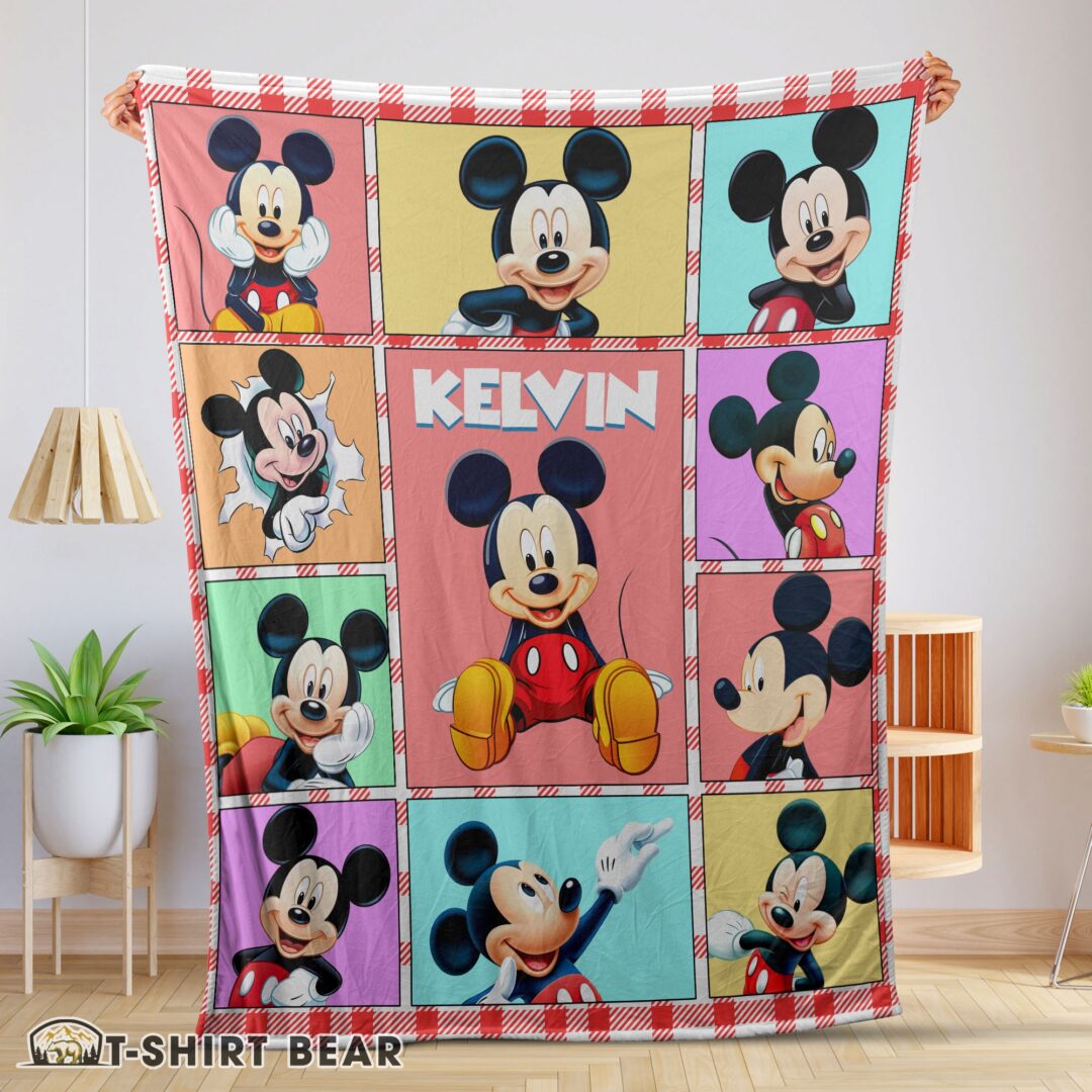 Cute Mickey Mouse Collage Blanket Fleece Customized Blanket