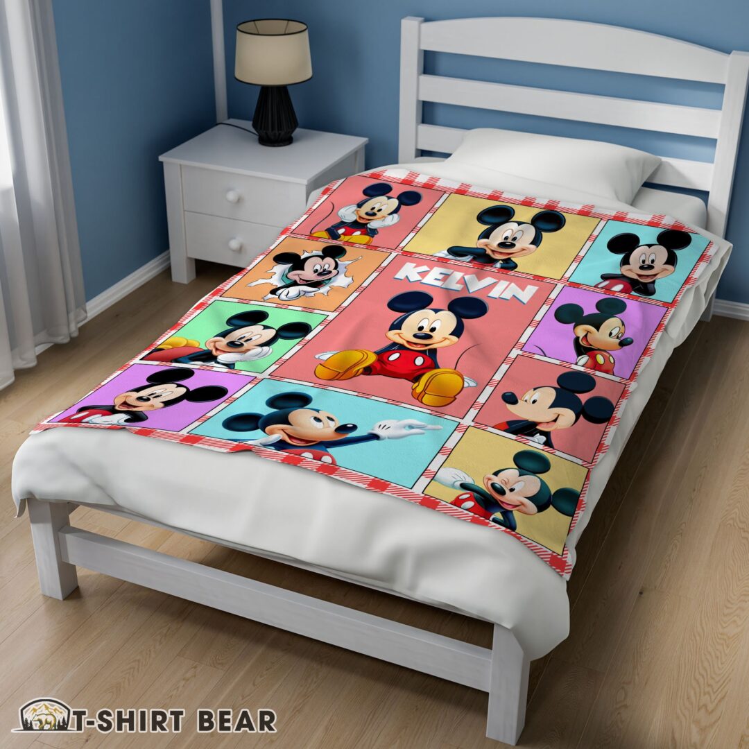 Cute Mickey Mouse Collage Blanket Fleece Customized Blanket
