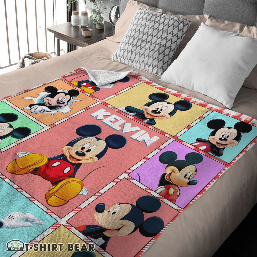 Cute Mickey Mouse Collage Blanket Fleece Customized Blanket