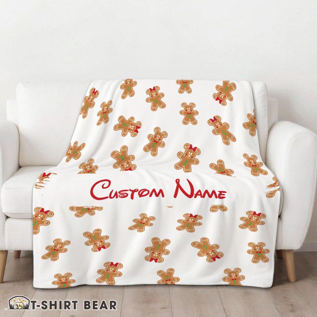 Cute Mickey Mouse Gingerbread Delight Blanket Fleece Customized Blanket