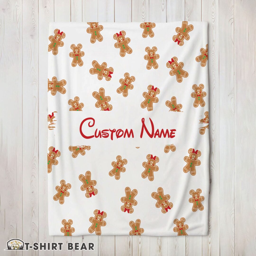 Cute Mickey Mouse Gingerbread Delight Blanket Fleece Customized Blanket