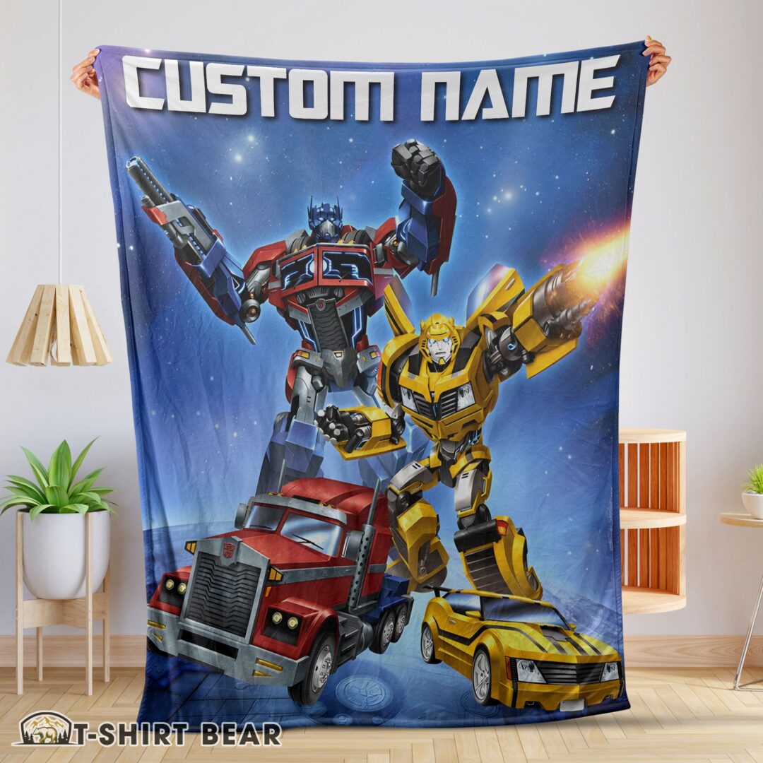 Cute Optimus Prime And Bumblebee Transformers Movie Blanket Customize Blanket