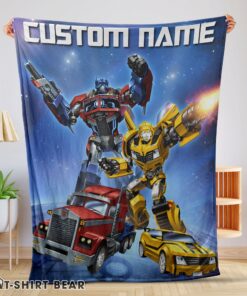 Cute Optimus Prime And Bumblebee Transformers Movie Blanket Customize Blanket