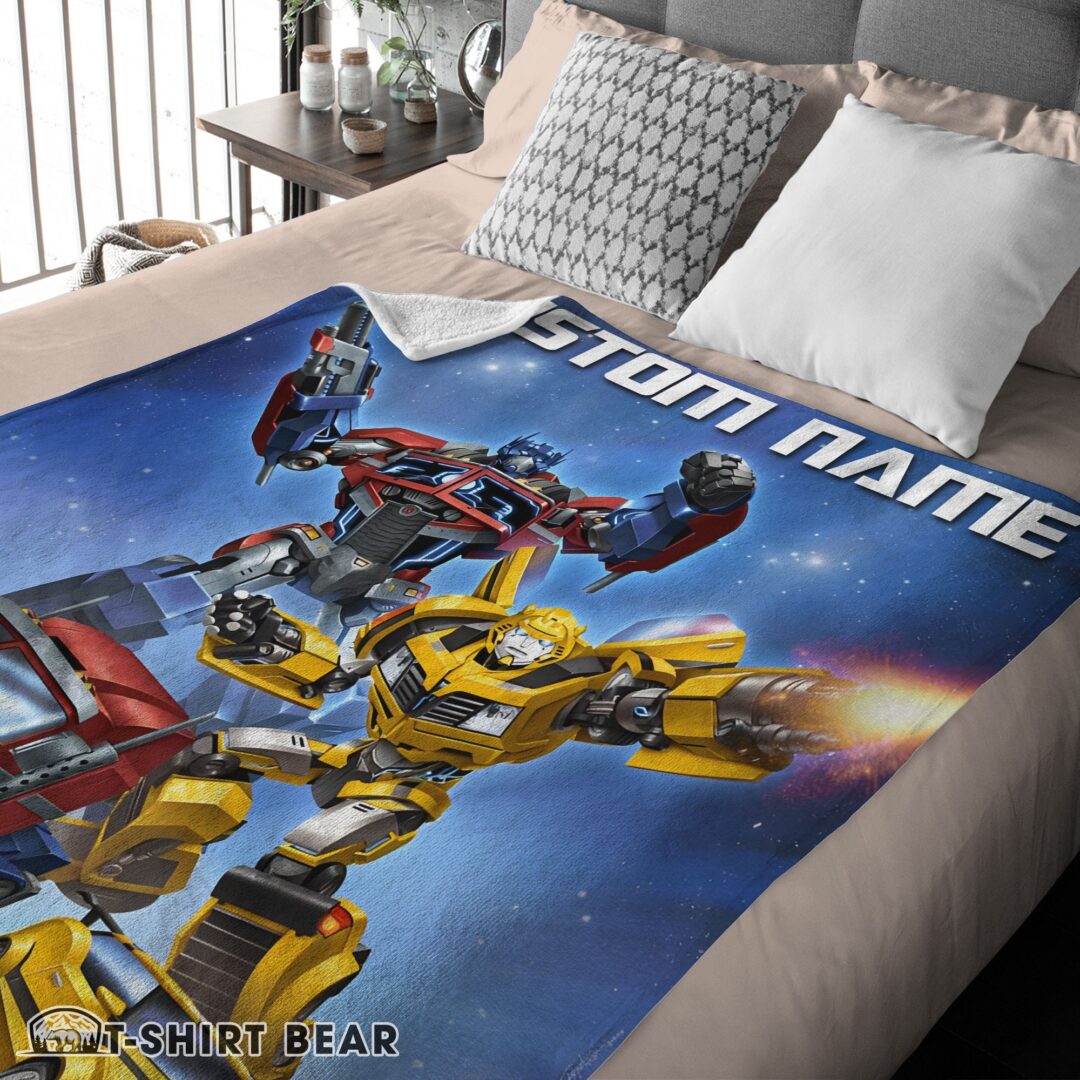 Cute Optimus Prime And Bumblebee Transformers Movie Blanket Customize Blanket