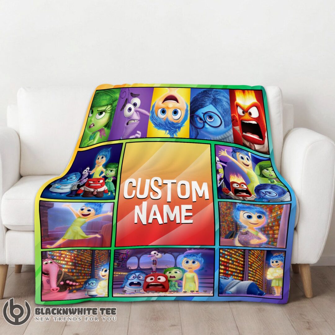 Cute Perfect Disney Inside Out Colorful Collage Blanket Fleece Customized Blanket-mk-01 (1)