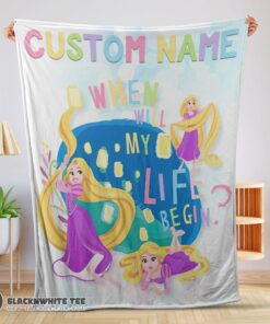 Cute Perfect Disney Long Hair Princess Rapunzel Princess Blanket Fleece Customized Blanket