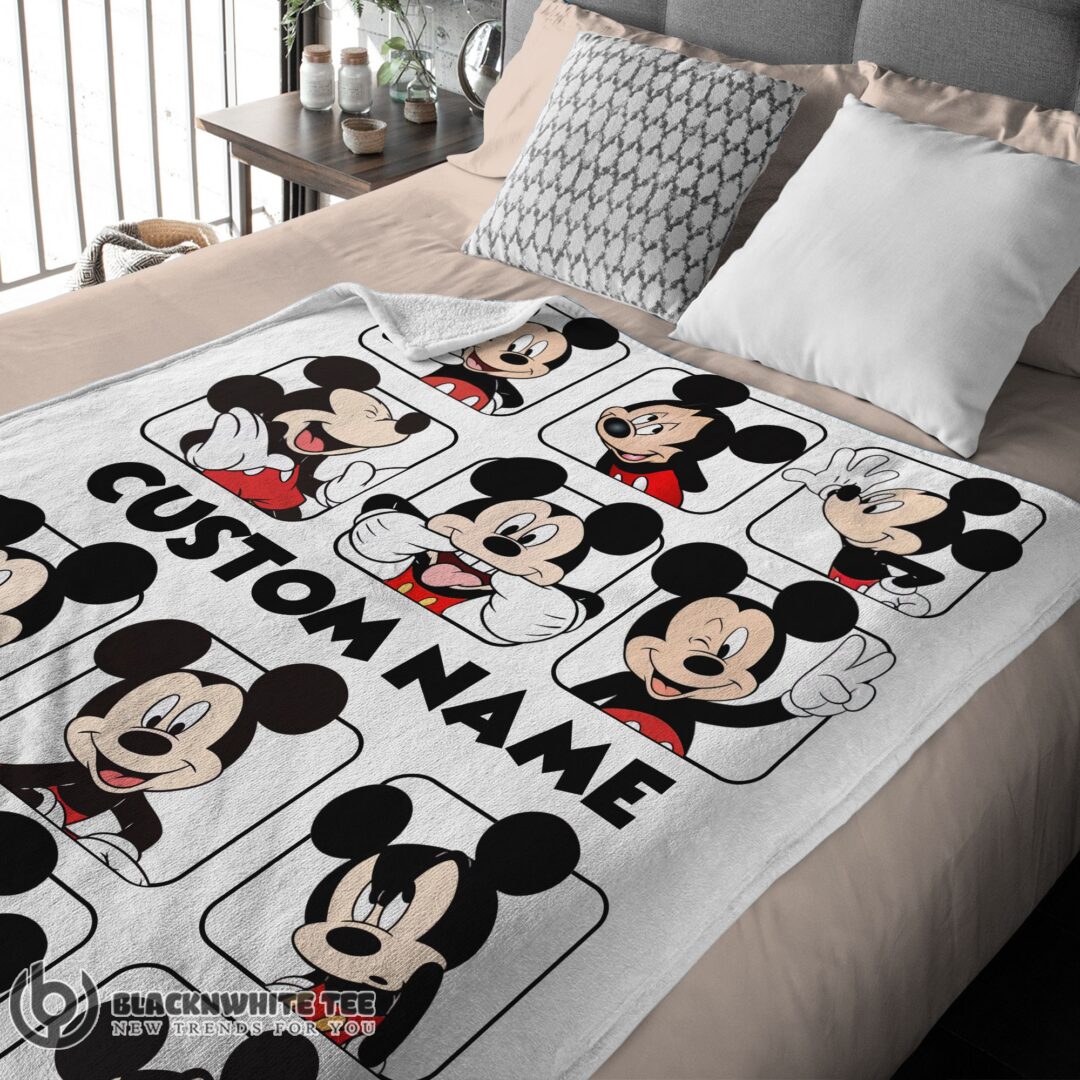 Cute Perfect Disney Mickey And Friends Mickey Mouse Moods Blanket Customize Blanket-mk-01 (2)