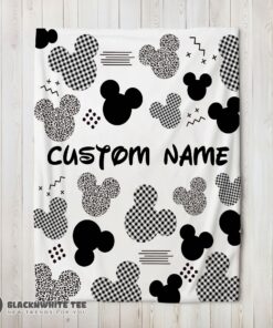 Cute Perfect Disney Mickey Logo Texture Blanket Fleece Customized Blanket