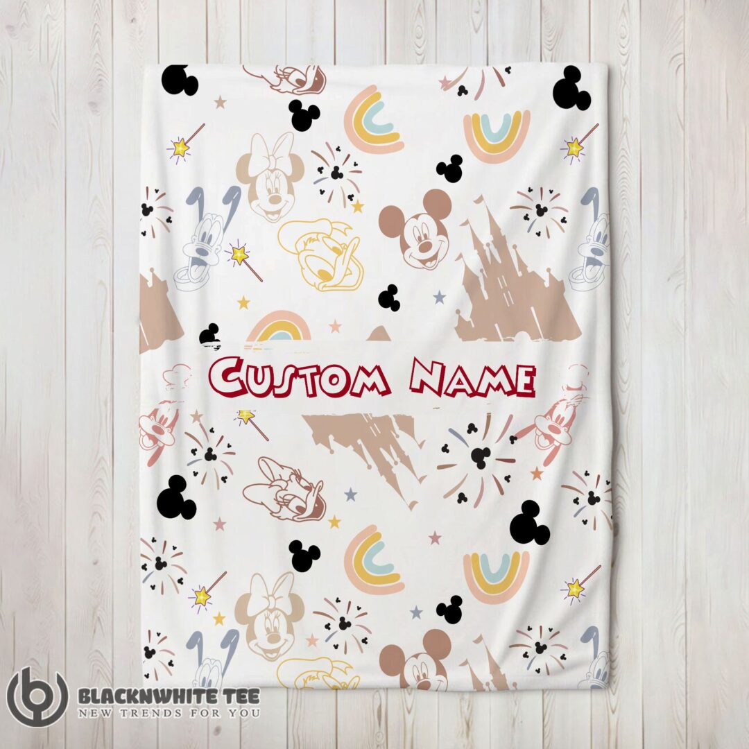 Cute Perfect Disney Mickey Mouse & Friends Magical Mouse Castle Blanket Fleece Customized Blank-mk-