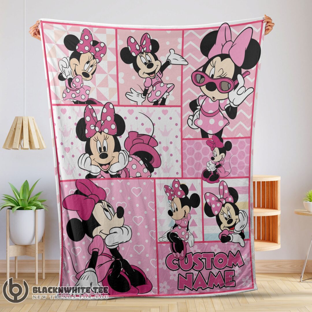 Cute Perfect Disney Minnie Mouse And Friends Minnie Mouse Moods Blanket Customize Blanket-mk-01 (1)