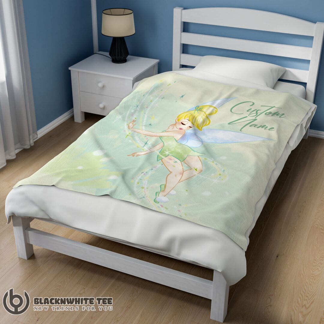 Cute Perfect Disney Peter Pan Tinker Bell Blanket Fleece Customized Blanket-mk-01 (2)