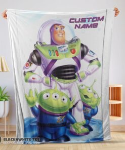 Cute Perfect Disney Pixar Buzz Lightyear And The Little Green Men Fleece Customized Blanket