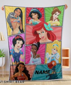 Cute Personalized Disney Princess Blanket Fleece Customized Blanket