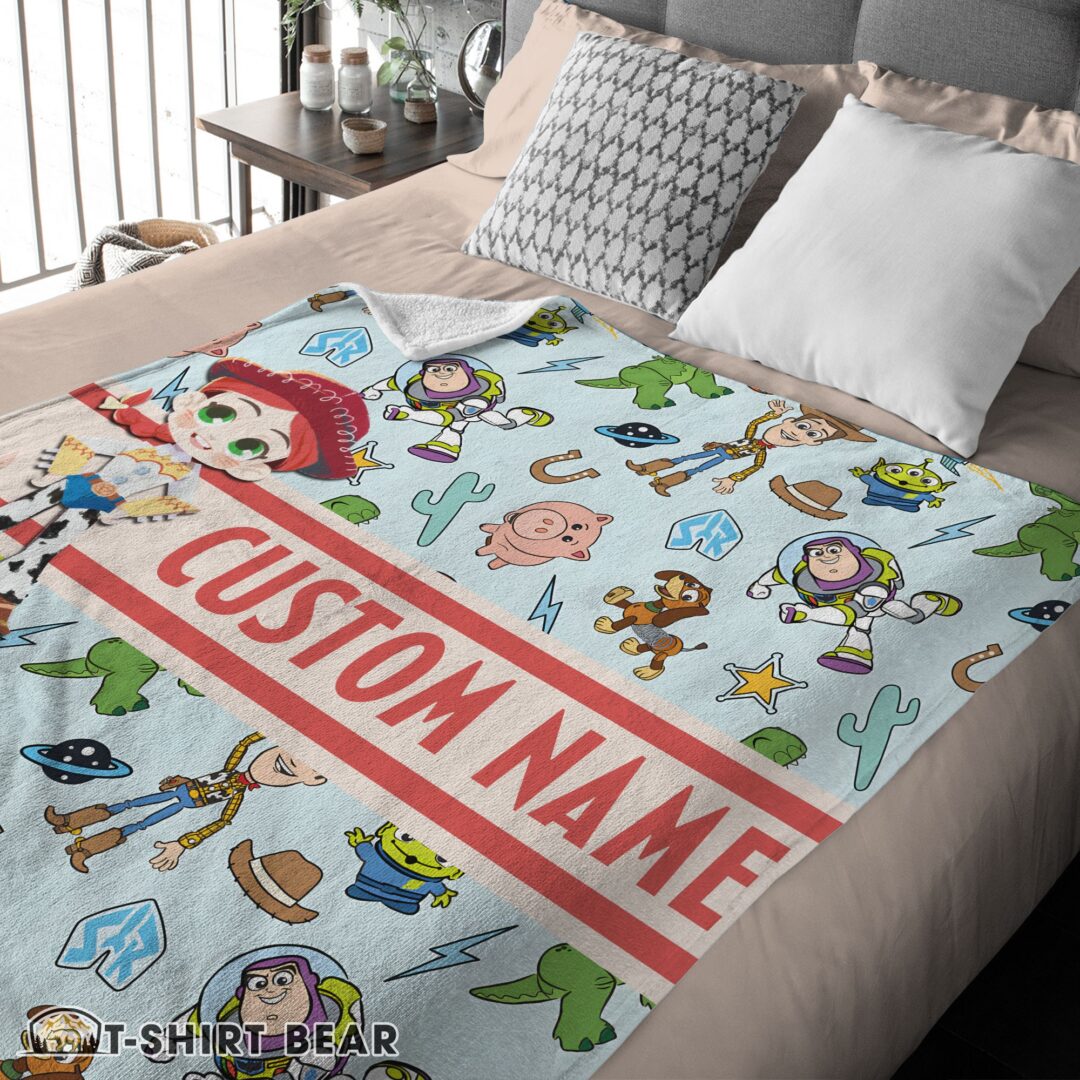 Cute Pixar Toy Story Cowgirl With All Friends Blanket Fleece Customized Blanket