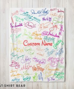 Cute Playful Hand Writing Typography Vibrant Name Blanket Fleece Customized Blanket
