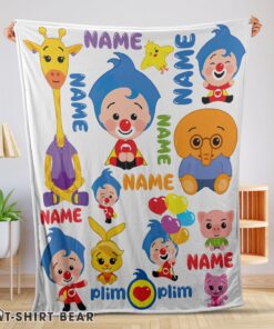 Cute Plim Plim & Friends Collage Cute Blanket Fleece Customized Blanket