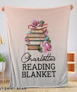 Cute Pretty Vintage Book Reading Blanket Fleece Customized Blanket