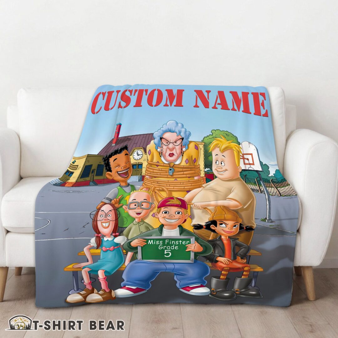 Cute Recess Cartoon Miss Finster Grade 5 Blanket Fleece Customized Blanket