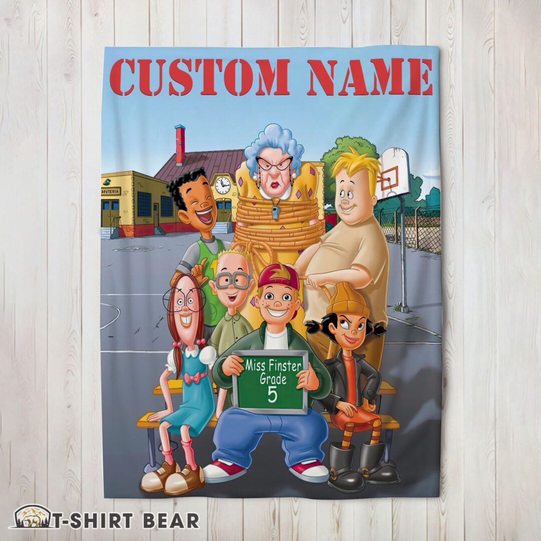 Cute Recess Cartoon Miss Finster Grade 5 Blanket Fleece Customized Blanket