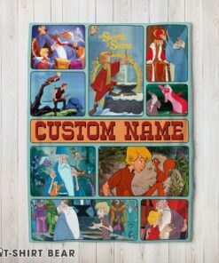 Cute The Sword In The Stone Magical Journey Collage Blanket Fleece Customized Blanket