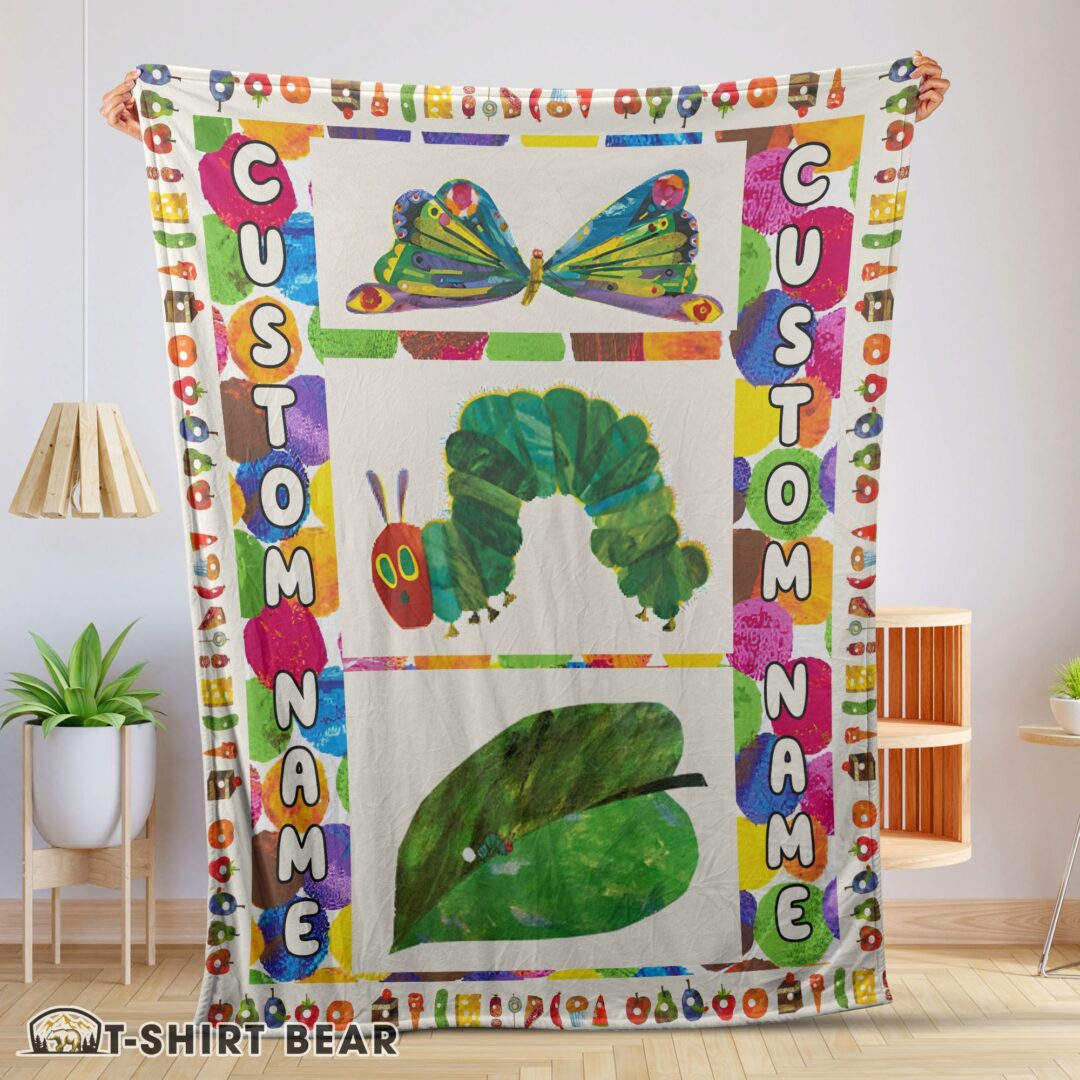 Cute The Very Hungry Caterpillar Blanket Fleece Customized Blanket