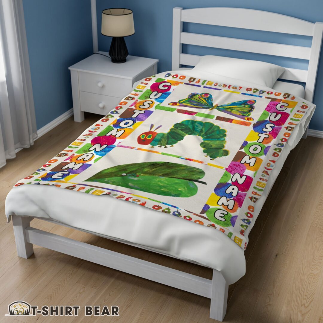 Cute The Very Hungry Caterpillar Blanket Fleece Customized Blanket