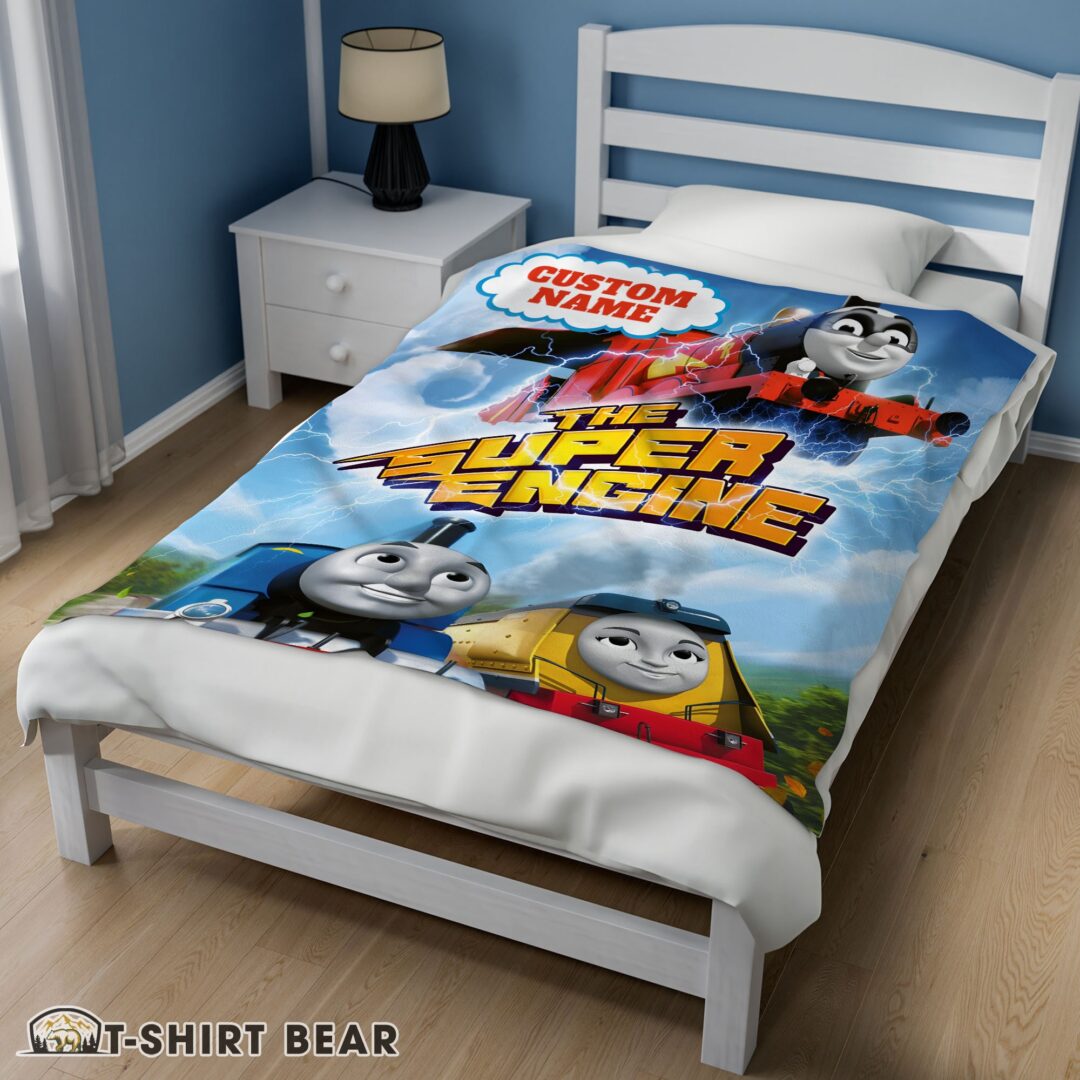 Cute Thomas & Friends The Super Engine Poster Blanket Fleece Customized Blanket