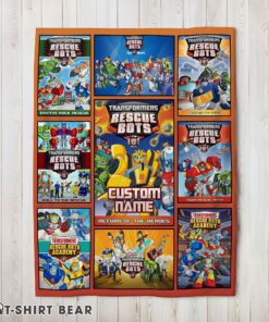 Cute Transformer Rescue Bots Collage Poster Blanket Fleece Customized Blanket