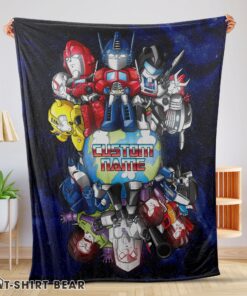 Cute Transformers Team Chibi Cute Fleece Blanket Customize Blanket