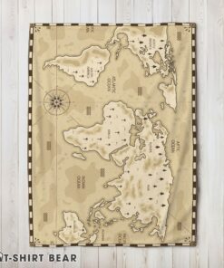 Cute Vintage Pirate World Map Sepia Nautical Adventure Blanket Fleece Blanket