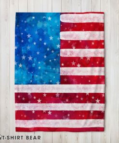 Cute Watercolor American Flag Distressed USA Patriotic Blanket Fleece Blanket