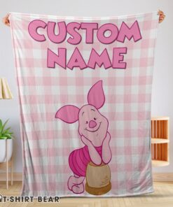 Cute Winnie The Pooh Piglet Blanket Fleece Customized Blanket