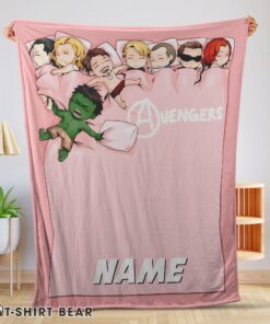 Cute Cute Marvel Avengers Assemble Avengers Chibi Character Sleeping Blanket Fleece Customized Blanket