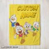 Cute Disney Ducktales Huey Dewey Louie Webby Yellow Cartoon Collage Blanket Fleece Customized Blanket