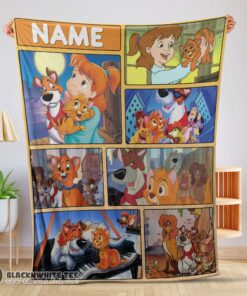 Cute Perfect Disney Oliver & Company Jenny Foxworth Oliver Dodger With Friends Blanket Fleece Customized Blanket