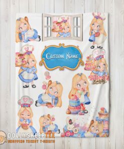 Disney Alice Baking Alice In Wonderland Cake Blanket Customized Blanket