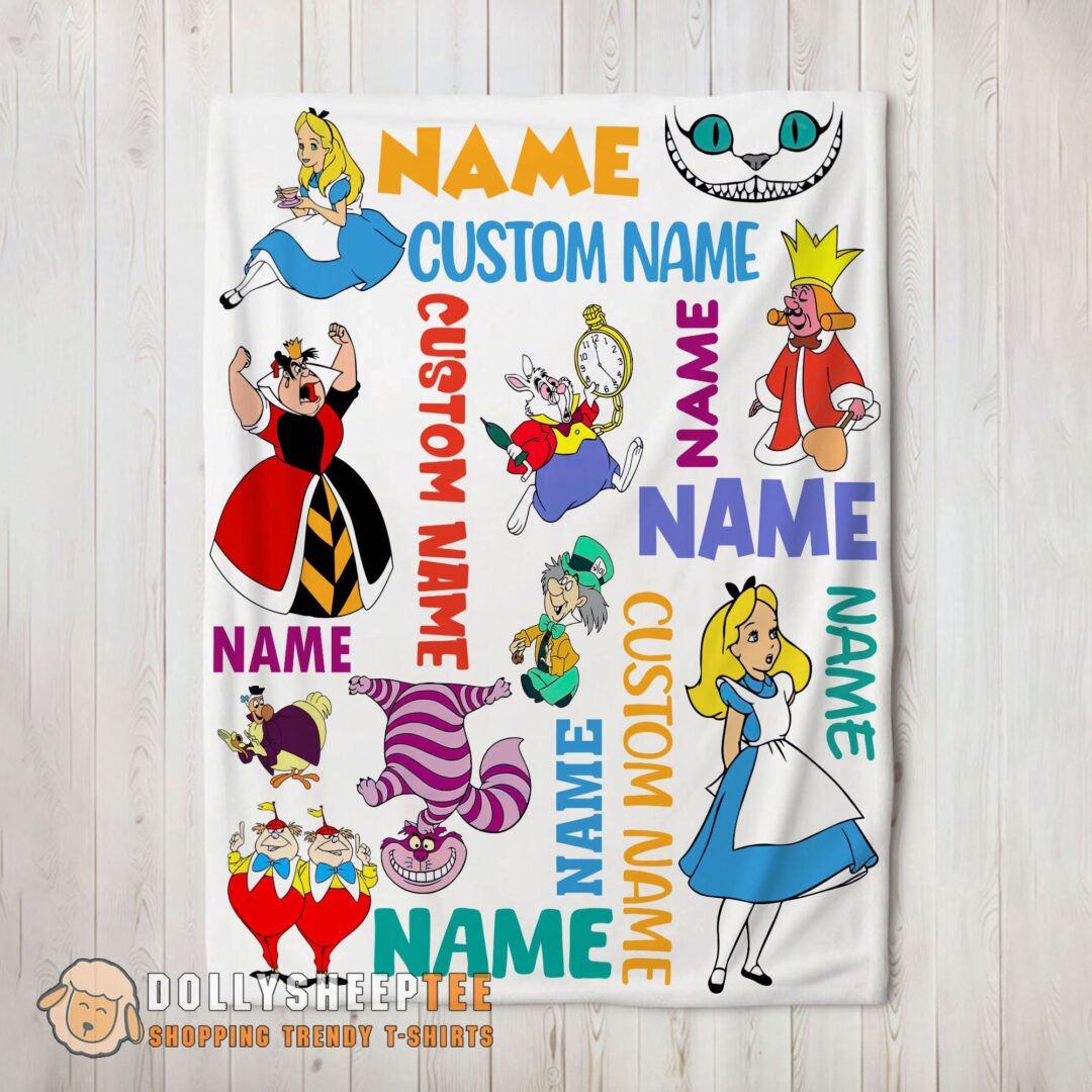 Disney Alice In Wonderland All Character Blanket Customized Blanket