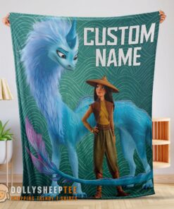 Perfect Disney Cartoon Retro Raya And The Last Dragon Blanket Fleece Customized Blanket