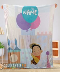 Perfect Disney Cartoon Up Boy With Balloon Blanket Fleece Customized Blanket