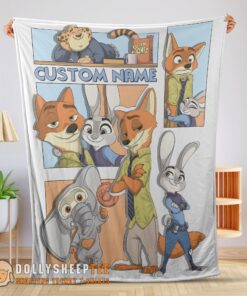 Perfect Disney Cartoon Zootopia Velveteen Cute Blanket Fleece Customized Blanket