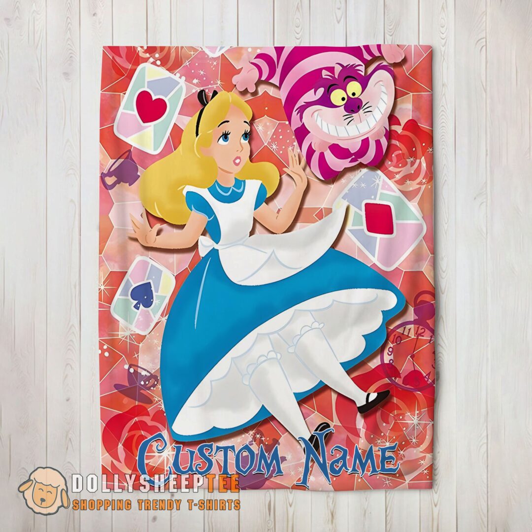 Disney Cheshire Cat Alice In Wonderland Blanket Fleece Customized Blanket-mk-02