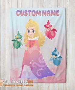 Perfect Disney Chibi Aurora Sleeping Beauty Pastel-Colored Blanket Fleece Customized Blanket