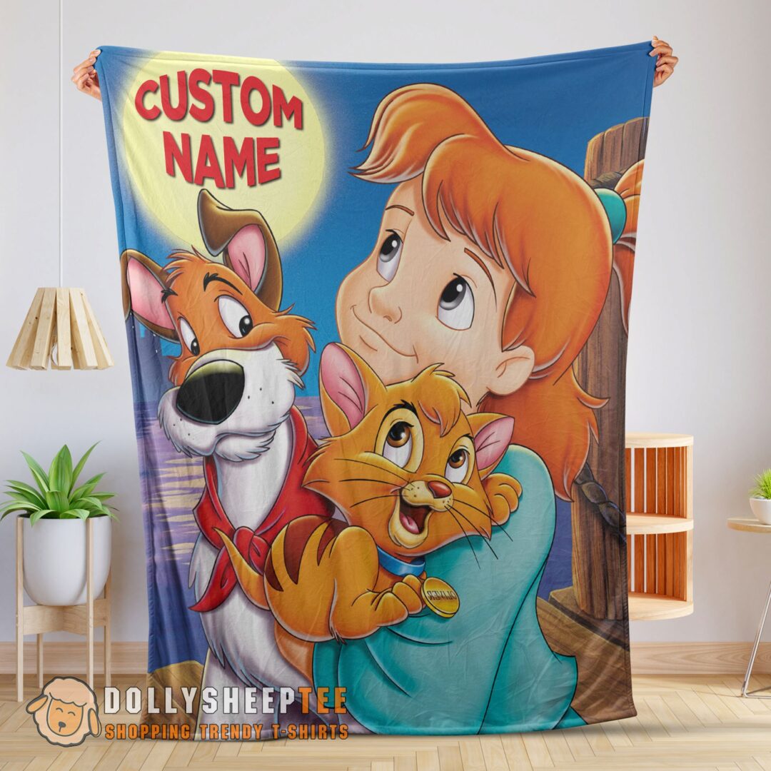 Disney Oliver & Company Jenny Foxworth Oliver Dodger Blanket Fleece Customized Blanket-mk-01
