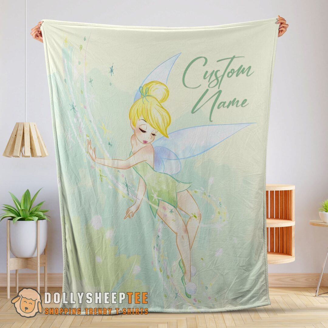 Perfect Disney Peter Pan Tinker Bell Blanket Fleece Customized Blanket