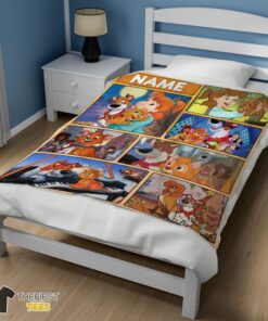 Original Disney Oliver & Company Jenny Foxworth Oliver Dodger With Friends Blanket Fleece Customized Blanket - Image 3
