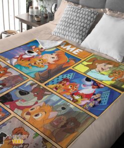 Original Disney Oliver & Company Jenny Foxworth Oliver Dodger With Friends Blanket Fleece Customized Blanket - Image 4